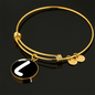 Initial L v3b - 18k Gold Finished Bangle Bracelet