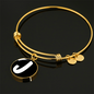 Initial J v3b - 18k Gold Finished Bangle Bracelet