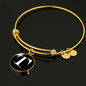 Initial T v3a - 18k Gold Finished Bangle Bracelet