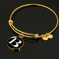 Initial B v3a - 18k Gold Finished Bangle Bracelet