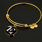 Initial E v3a - 18k Gold Finished Bangle Bracelet