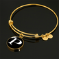 Initial P v3a - 18k Gold Finished Bangle Bracelet