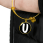 Initial U v3b - 18k Gold Finished Bangle Bracelet