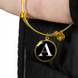 Initial A v3a - 18k Gold Finished Bangle Bracelet