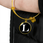 Initial L v3a - 18k Gold Finished Bangle Bracelet