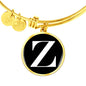 Initial Z v3a - 18k Gold Finished Bangle Bracelet