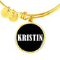 Kristin v01w - 18k Gold Finished Bangle Bracelet