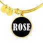 Rose v01w - 18k Gold Finished Bangle Bracelet