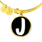 Initial J v3b - 18k Gold Finished Bangle Bracelet