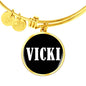 Vicki v01w - 18k Gold Finished Bangle Bracelet