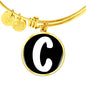 Initial C v3b - 18k Gold Finished Bangle Bracelet