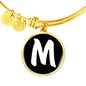 Initial M v3b - 18k Gold Finished Bangle Bracelet