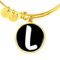 Initial L v3b - 18k Gold Finished Bangle Bracelet