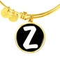 Initial Z v3b - 18k Gold Finished Bangle Bracelet