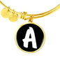 Initial A v3b - 18k Gold Finished Bangle Bracelet