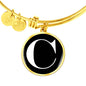 Initial C v3a - 18k Gold Finished Bangle Bracelet