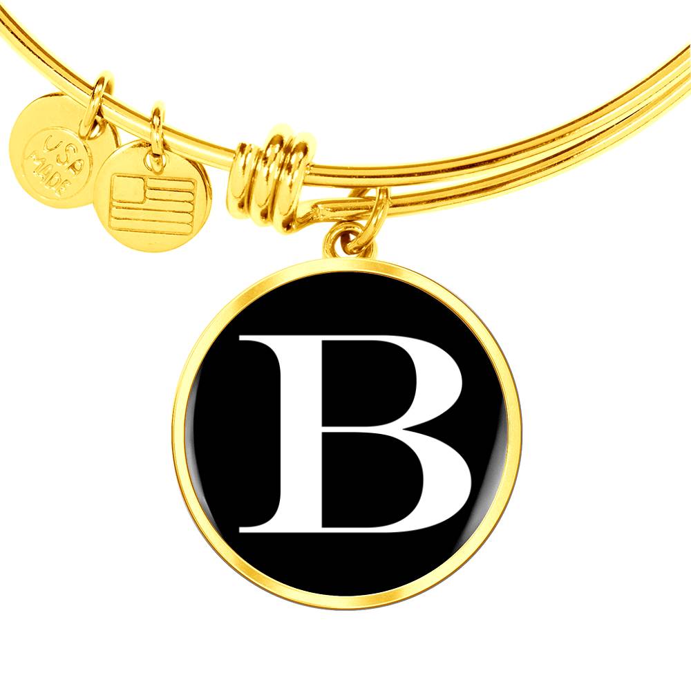 Initial B v3a - 18k Gold Finished Bangle Bracelet