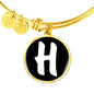 Initial H v3b - 18k Gold Finished Bangle Bracelet