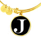 Initial J v3a - 18k Gold Finished Bangle Bracelet