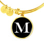 Initial M v3a - 18k Gold Finished Bangle Bracelet