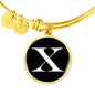 Initial X v3a - 18k Gold Finished Bangle Bracelet