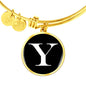 Initial Y v3a - 18k Gold Finished Bangle Bracelet