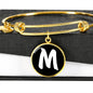 Initial M v3b - 18k Gold Finished Bangle Bracelet