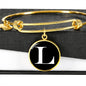 Initial L v3a - 18k Gold Finished Bangle Bracelet
