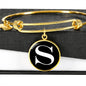 Initial S v3a - 18k Gold Finished Bangle Bracelet
