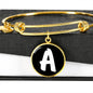Initial A v3b - 18k Gold Finished Bangle Bracelet