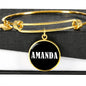 Amanda v01w - 18k Gold Finished Bangle Bracelet