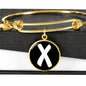 Initial X v3b - 18k Gold Finished Bangle Bracelet