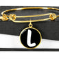 Initial L v3b - 18k Gold Finished Bangle Bracelet