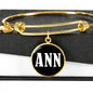 Ann v01w - 18k Gold Finished Bangle Bracelet