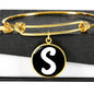 Initial S v3b - 18k Gold Finished Bangle Bracelet