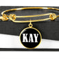 Kay v01w - 18k Gold Finished Bangle Bracelet