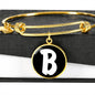 Initial B v3b - 18k Gold Finished Bangle Bracelet