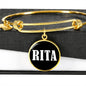 Rita v01w - 18k Gold Finished Bangle Bracelet