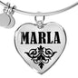 Marla v01 - Heart Pendant Bangle Bracelet