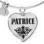 Patrice v01 - Heart Pendant Bangle Bracelet