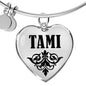 Tami v01 - Heart Pendant Bangle Bracelet