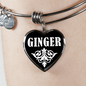 Ginger v03 - Heart Pendant Bangle Bracelet