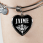 Jaime v02 - Heart Pendant Bangle Bracelet