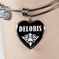 Deloris v03 - Heart Pendant Bangle Bracelet