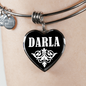 Darla v03 - Heart Pendant Bangle Bracelet