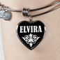 Elvira v03 - Heart Pendant Bangle Bracelet