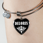 Deloris v03 - Heart Pendant Bangle Bracelet
