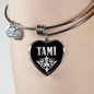 Tami v02 - Heart Pendant Bangle Bracelet