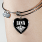 Jana v03 - Heart Pendant Bangle Bracelet