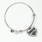 Lorene v01 - Heart Pendant Bangle Bracelet